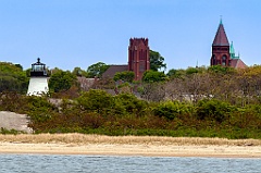 Palmer Island Lighthouse Tower Near Church Towers